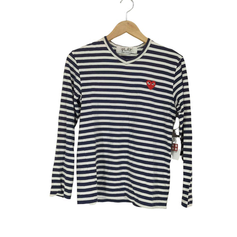 プレイコムデギャルソン PLAY COMME des GARCONS AD2003 ハート刺繍ボーダーL/S Tシャツ メンズ S