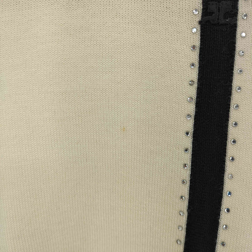 クレージュ courreges ウール ラインストーン ハイネックニット レディース 9R