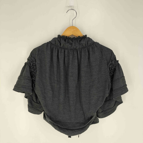 タオコムデギャルソン tao COMME des GARCONS ノーカラー ウールフリルブラウス レディース