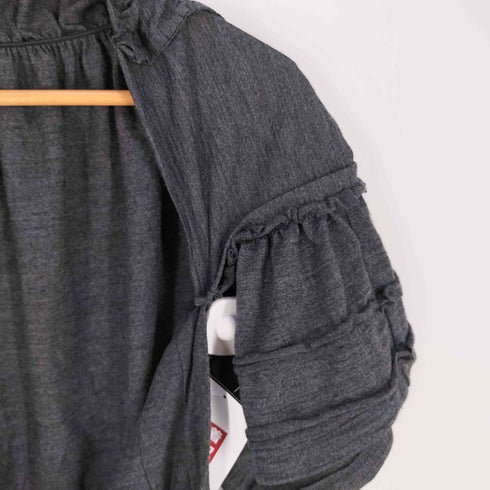 タオコムデギャルソン tao COMME des GARCONS ノーカラー ウールフリルブラウス レディース