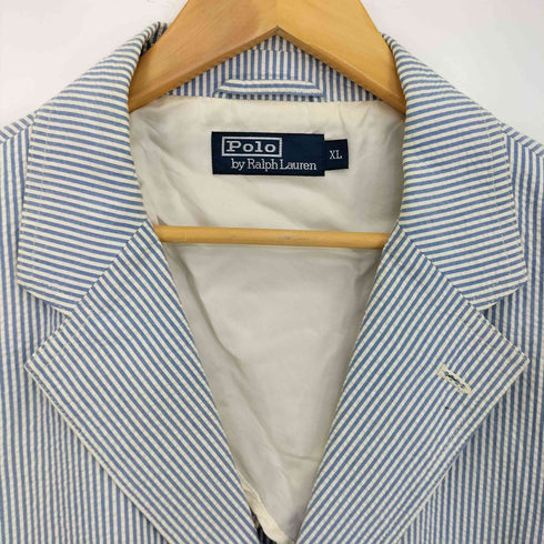 ポロバイラルフローレン Polo by RALPH LAUREN 90s ストライプ シアサッカー 3B テーラードジャケット メンズ import:XL