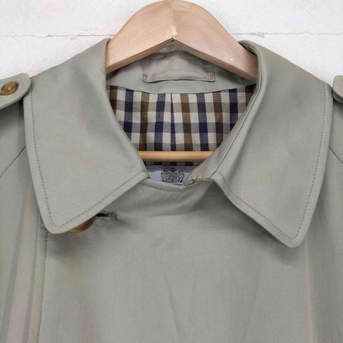 アクアスキュータム AQUASCUTUM MADE IN ENGLAND 玉虫 裏地チェックトレンチコート メンズ