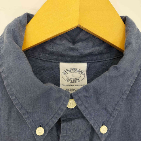 ブルックスブラザーズ BROOKS BROTHERS リネン100 ボタンダウンシャツ メンズ import:L
