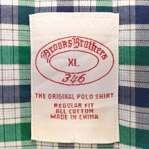 ブルックスブラザーズ BROOKS BROTHERS REGULAR FIT チェック コットン ボタンダウンシャツ メンズ import:XL