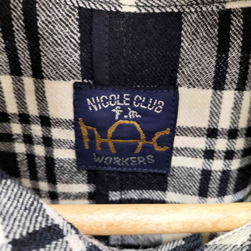 ニコルクラブフォーメン NICOLE CLUB FOR MEN タータンチェック ウール シャツジャケット メンズ JPN:L