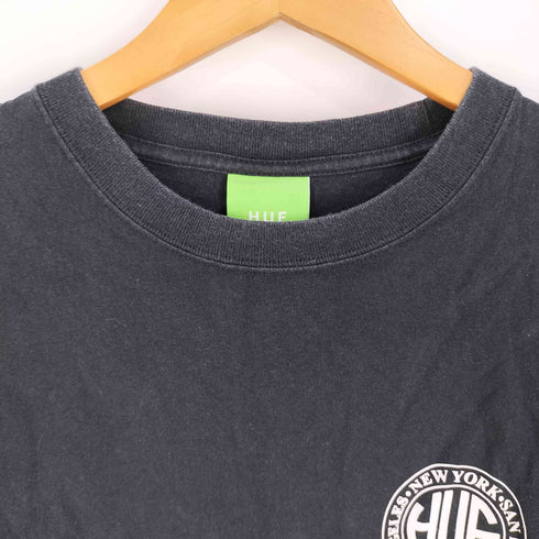 ハフ HUF サークルロゴ 両面プリント クルーネック ロングスリーブ Tシャツ メンズ import:M
