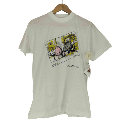 袖裾シングル フロントプリントクルーネックTシャツ メンズ M