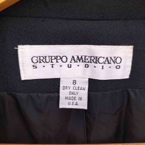 GRUPPO AMERICANO USA製 ショルダーパッド ダブルブレスト テーラードジャケット レディース 8