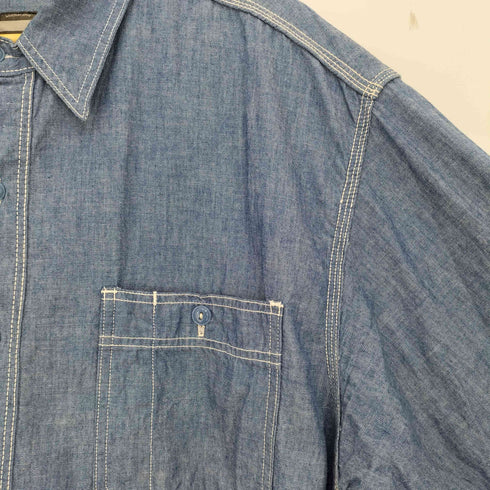 モモタロウジーンズ MOMOTARO JEANS チンスト マチ付き シャンブレーシャツ メンズ JPN:46