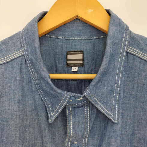 モモタロウジーンズ MOMOTARO JEANS チンスト マチ付き シャンブレーシャツ メンズ JPN:46