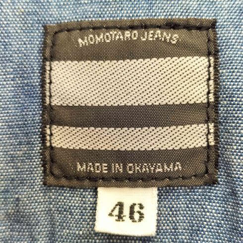 モモタロウジーンズ MOMOTARO JEANS チンスト マチ付き シャンブレーシャツ メンズ JPN:46