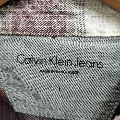 カルバンクラインジーンズ Calvin Klein Jeans オンブレチェック スナップボタン 長袖 シャツ メンズ import:L