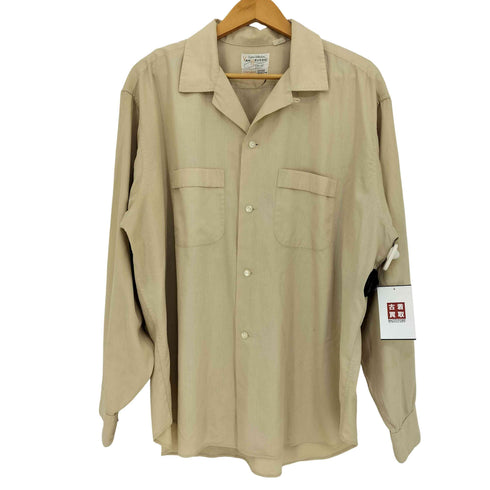 ヴァンヒューゼン VAN HEUSEN 60s VHタグ Custom Collection コットンポリ オープンカラー シャツ メンズ import:XL