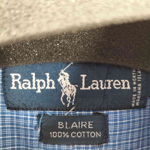 ラルフローレン RALPH LAUREN 90s 北マリアナ諸島製 BLAIRE チェックボタンダウンシャツ メンズ S
