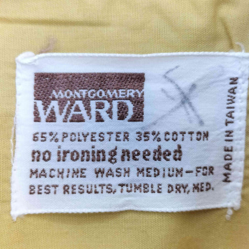 モンゴメリーワード MONTGOMERY WARD 60-70s 茶タグ コットンポリ ステッチライン ダブルポケット 半袖 シャツ メンズ 16 1/2