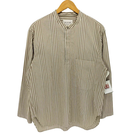 スティルバイハンド STILL BY HAND ストライプ バンドカラー プルオーバーシャツ メンズ JPN:46