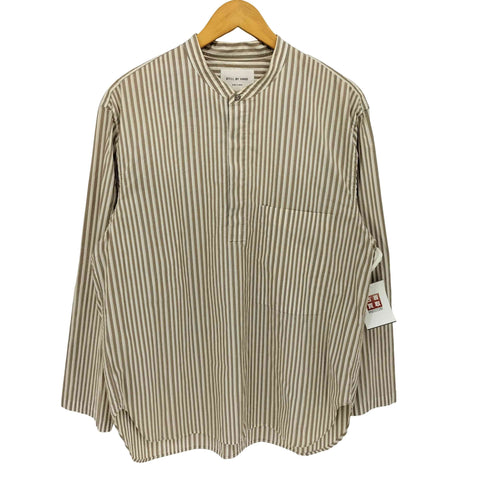 スティルバイハンド STILL BY HAND ストライプ バンドカラー プルオーバーシャツ メンズ JPN:46