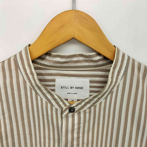 スティルバイハンド STILL BY HAND ストライプ バンドカラー プルオーバーシャツ メンズ JPN:46