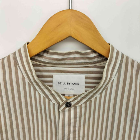 スティルバイハンド STILL BY HAND ストライプ バンドカラー プルオーバーシャツ メンズ JPN:46