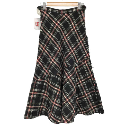 トリココムデギャルソン tricot COMME des GARCONS アシンメトリー チェック ウールスカート レディース JPN:M