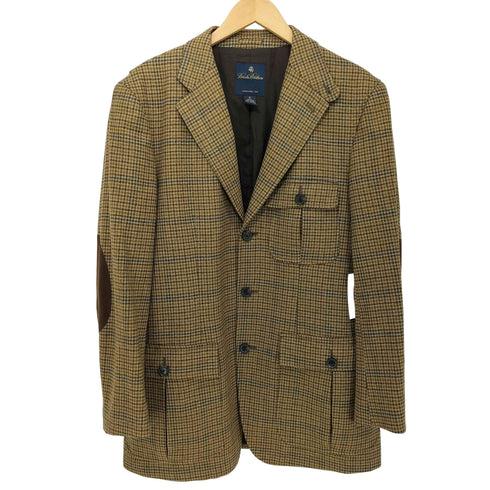 ブルックスブラザーズ BROOKS BROTHERS エルボーパッチ 千鳥格子柄 3Bテーラードジャケット メンズ import:M