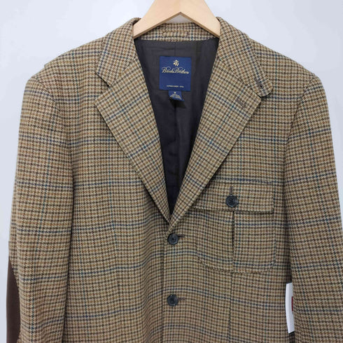 ブルックスブラザーズ BROOKS BROTHERS エルボーパッチ 千鳥格子柄 3Bテーラードジャケット メンズ import:M