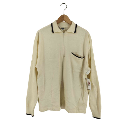 ケニントン kennington 白タグ ハーフジップニットシャツ メンズ import:M