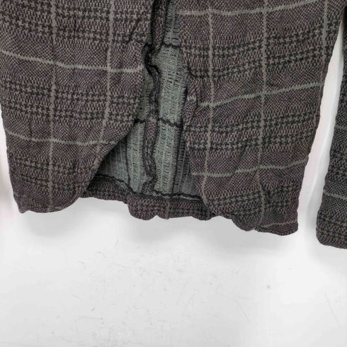 ワイズ Ys LAINE WOOL 安全ピン チェックカーディガンジャケット レディース JPN:2