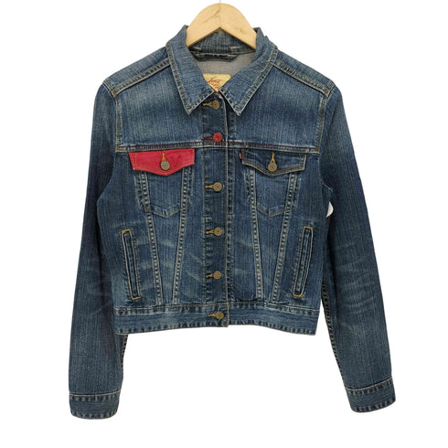 リーバイス Levis ポケット切替 ウォッシュ加工 デニム トラッカー ジャケット レディース import:S