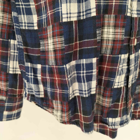 チャップス CHAPS ロゴ刺繍 チェック パッチワーク ボタンダウンシャツ メンズ import:M