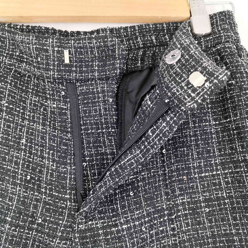 トッコクローゼット tocco closet 裾パール付きスパンコールツイードパンツ レディース M