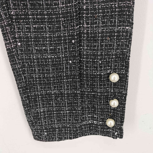 トッコクローゼット tocco closet 裾パール付きスパンコールツイードパンツ レディース M