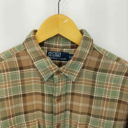 ポロバイラルフローレン Polo by RALPH LAUREN 90s フラップポケット コットン チェックシャツ メンズ import:L