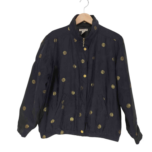 mureli 総柄シルクスタンドカラージャケット メンズ L