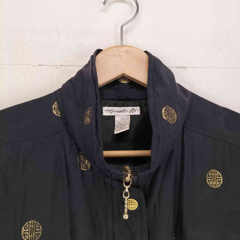mureli 総柄シルクスタンドカラージャケット メンズ L