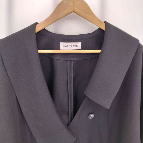 ヘリンドットサイ HeRIN.CYE Big asymmetry collar jacket ビッグ アシンメトリー カラージャケット レディース FREE