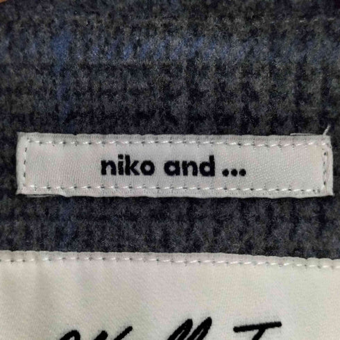 ニコアンド niko and... Woolly Tec チェック柄 マキシノーカラーコート レディース JPN:M