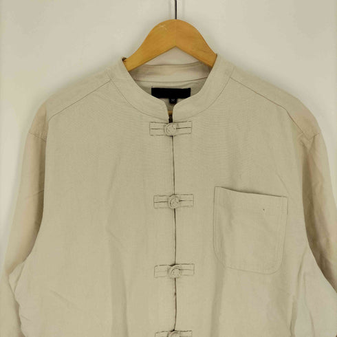 テンプテーション Temptation バンドカラー リネン混 チャイナシャツ メンズ JPN:M