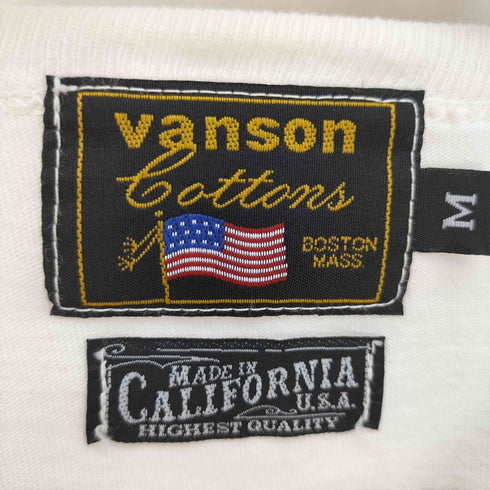 バンソン VANSON フロントプリント クルーネック S/S Tシャツ メンズ import:M
