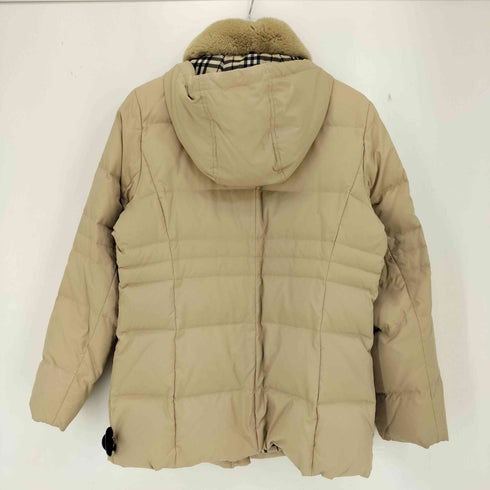バーバリーロンドン BURBERRY LONDON 裏地ノバチェック ラビットファー ダウンジャケット レディース 44
