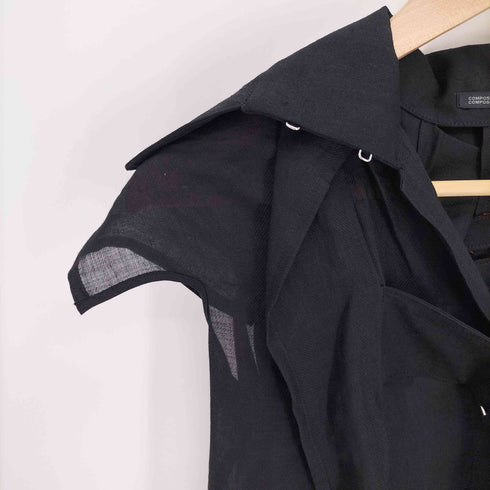 ヨウジヤマモト Yohji Yamamoto Collection LOOK 1 Rummy twill Leather belt dress レディース JPN:1