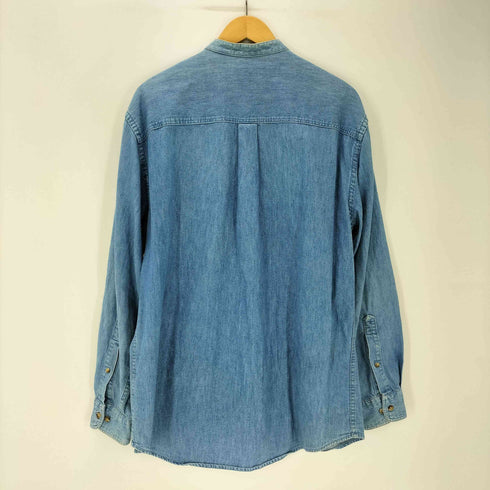 ランズエンド LANDS END 90-00S バンドカラー L/S デニム シャツ メンズ import:M