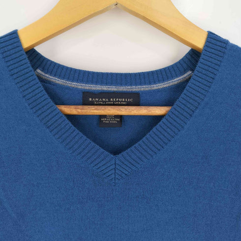 バナナリパブリック BANANA REPUBLIC EXTRA FINE MERINO Vネックニット メンズ import:L