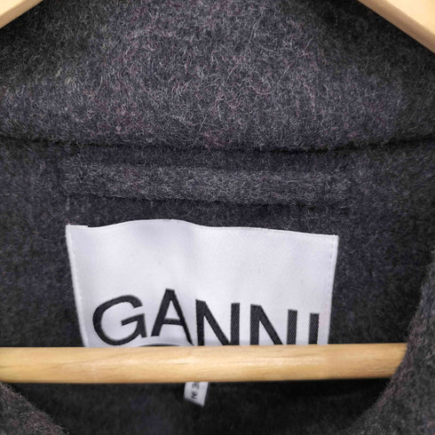 ガニー Ganni ビッグカラー クロップド メルトンジャケット レディース 36