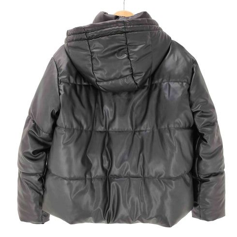 ザラ ZARA フェイクレザー 中綿 フーデッド ジャケット レディース import:S