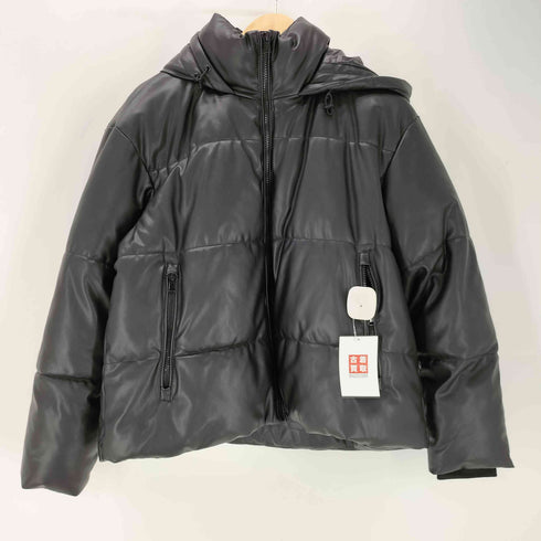 ザラ ZARA フェイクレザー 中綿 フーデッド ジャケット レディース import:S