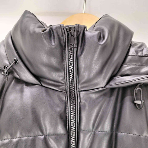 ザラ ZARA フェイクレザー 中綿 フーデッド ジャケット レディース import:S