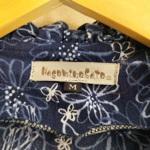Nagominosato 三河木綿 花柄 七分袖 ジップアップ ワンピース レディース JPN:M