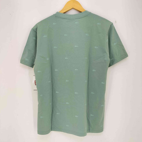ラコステスポーツ LACOSTE SPORT SLIM FIT ワニシルエット総柄 ロゴ刺繍 コットン クルーネックTシャツ メンズ import:M