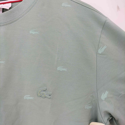 ラコステスポーツ LACOSTE SPORT SLIM FIT ワニシルエット総柄 ロゴ刺繍 コットン クルーネックTシャツ メンズ import:M